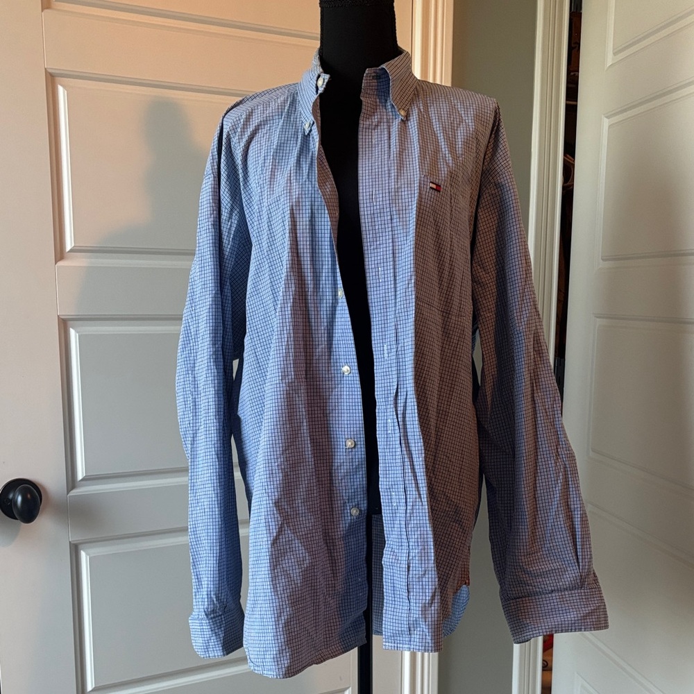 Tommy Hilfiger Men's Blue Checkered‎ Shirt Jacket